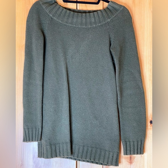 Ralph Lauren Olive Green Long Wide-neck Sweater - Picture 2 of 6